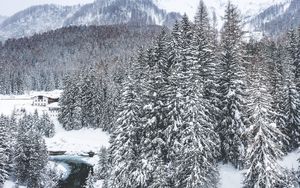 Preview wallpaper winter, snow, mountains, aerial view, italy