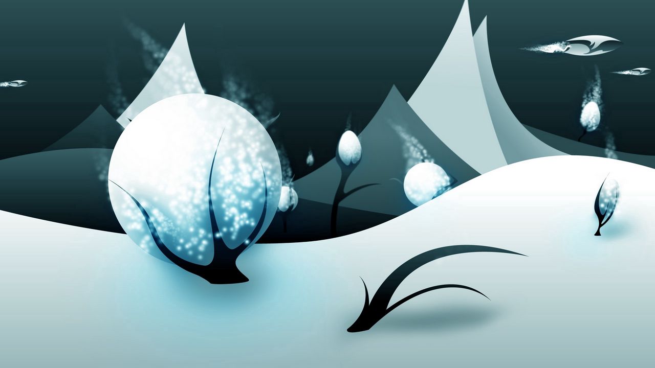 Wallpaper winter, snow, trees, com, wind