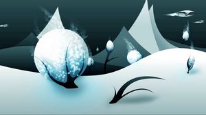 Preview wallpaper winter, snow, trees, com, wind