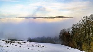 Preview wallpaper winter, trees, fog, sky, clouds, nature