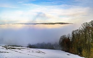 Preview wallpaper winter, trees, fog, sky, clouds, nature
