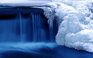 Preview wallpaper winter, waterfall, river, nature