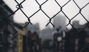 Preview wallpaper wire, blur, city, drops, rain