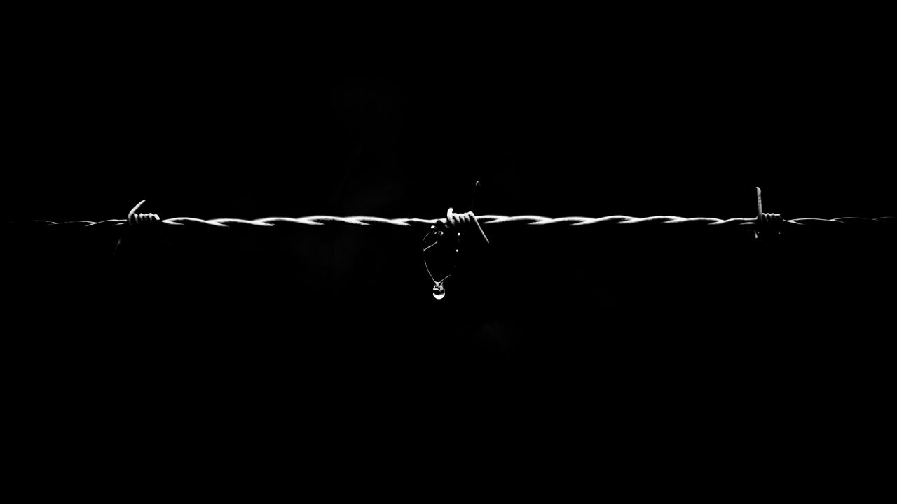 Wallpaper wire, drop, water, macro, minimalism, black