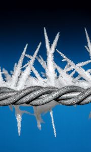 Preview wallpaper wire, hoarfrost, snow