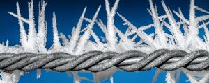 Preview wallpaper wire, hoarfrost, snow