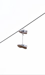 Preview wallpaper wire, sneakers, minimalism, white