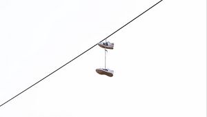 Preview wallpaper wire, sneakers, minimalism, white