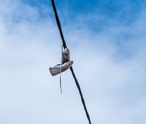 Preview wallpaper wire, sneakers, shoes, sky, clouds