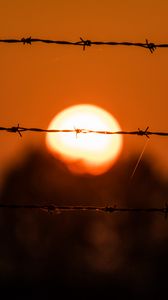 Preview wallpaper wire, sun, sunset, dark