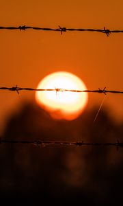 Preview wallpaper wire, sun, sunset, dark