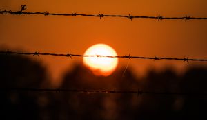 Preview wallpaper wire, sun, sunset, dark