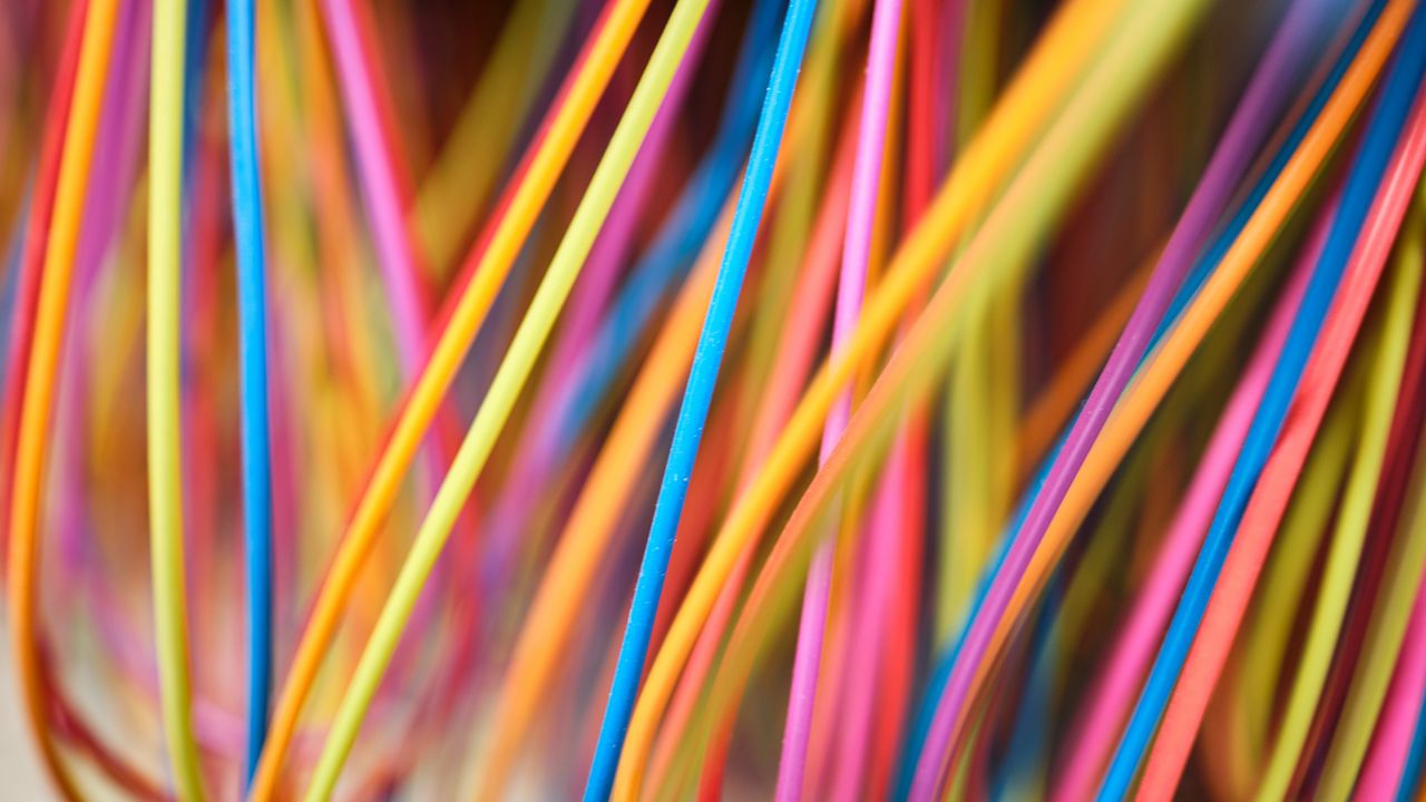 Wallpaper wires, colorful, blur