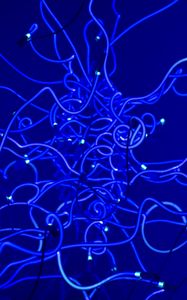 Preview wallpaper wires, lamp, neon, blue
