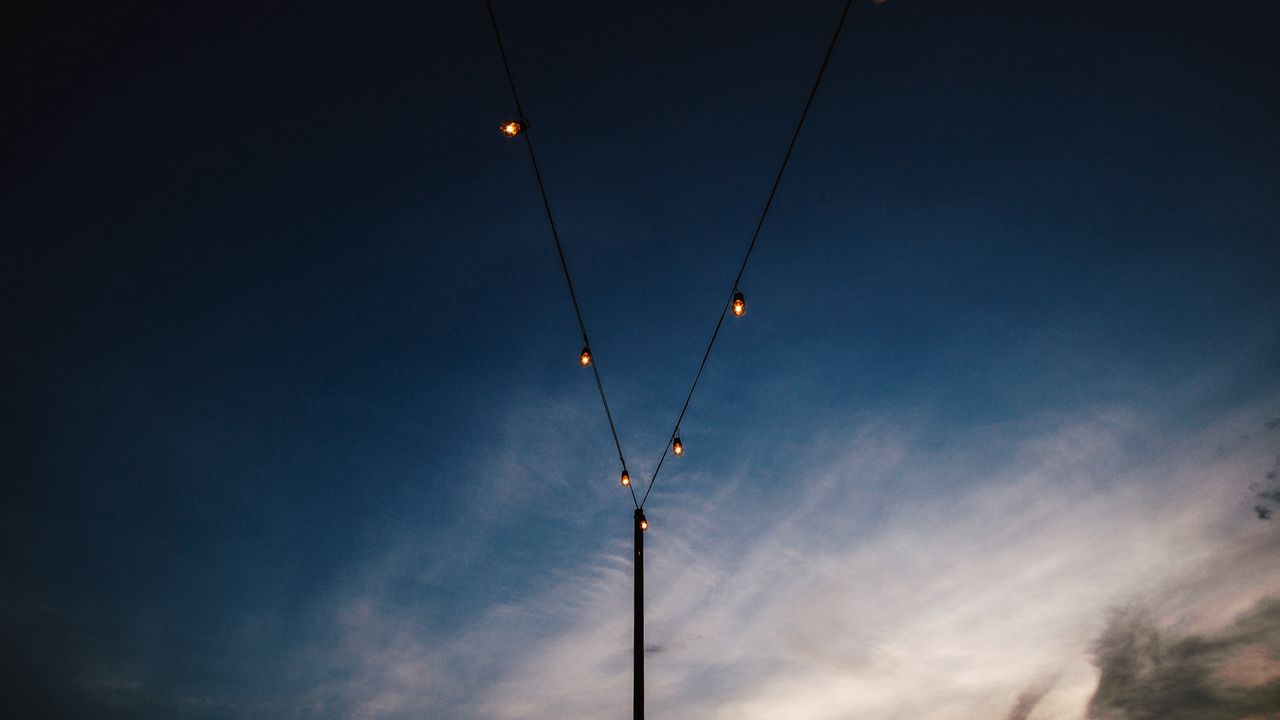 Wallpaper wires, lamps, lighting, sky