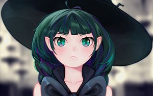 Preview wallpaper witch, elf, hat, anime