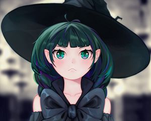 Preview wallpaper witch, elf, hat, anime