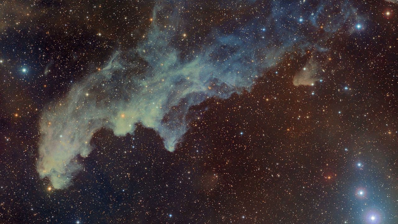 Wallpaper witch head nebula, nebula, stars, space