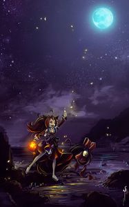 Preview wallpaper witch, magic, night, art