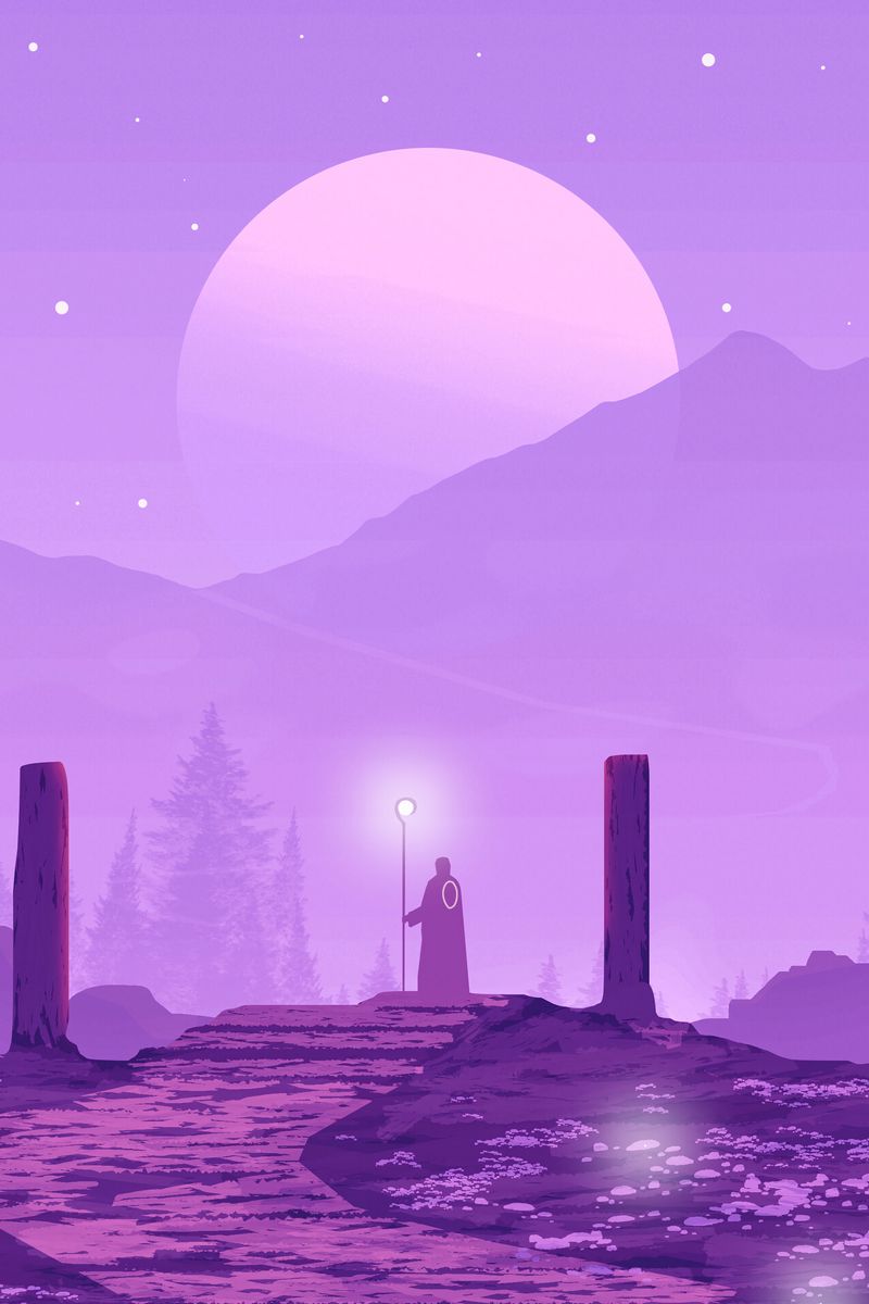 Synthwave Dreams: Night Mountain Fantasy Wallpaper for Phone