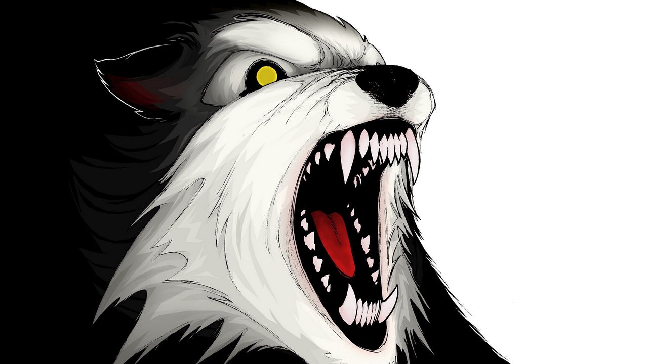 Wallpaper wolf, aggression, teeth, vector