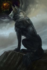 Preview wallpaper wolf, art, fantasy, predator, beast