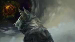 Preview wallpaper wolf, art, fantasy, predator, beast