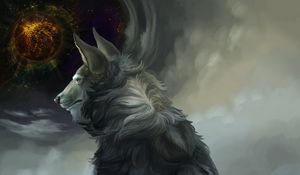 Preview wallpaper wolf, art, fantasy, predator, beast