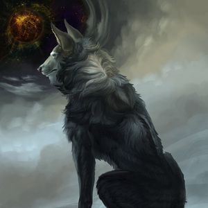 Preview wallpaper wolf, art, fantasy, predator, beast