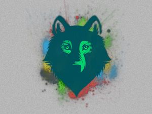 Preview wallpaper wolf, face, drawing, spot