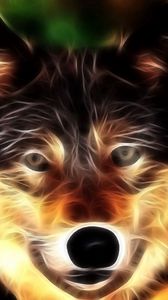 Preview wallpaper wolf, face, light, lines