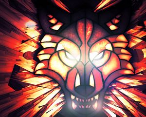 Preview wallpaper wolf, flash, anger, light, aggression
