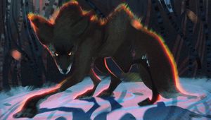 Preview wallpaper wolf, glance, aggression, beast, art