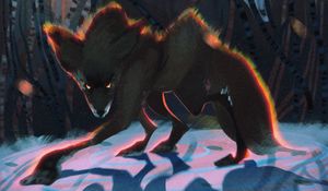 Preview wallpaper wolf, glance, aggression, beast, art