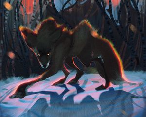 Preview wallpaper wolf, glance, aggression, beast, art