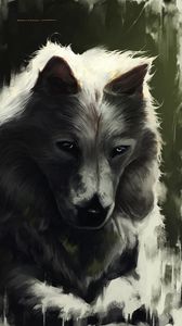 Preview wallpaper wolf, glance, art, predator, beast