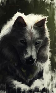 Preview wallpaper wolf, glance, art, predator, beast