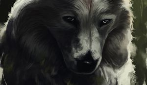 Preview wallpaper wolf, glance, art, predator, beast