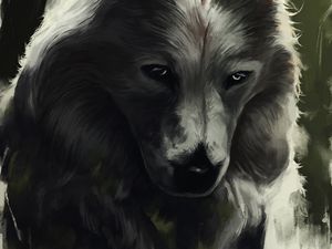 Preview wallpaper wolf, glance, art, predator, beast