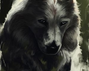 Preview wallpaper wolf, glance, art, predator, beast