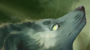 Preview wallpaper wolf, gray, animal, glance, art