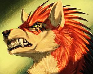 Preview wallpaper wolf, grin, animal, fantastic, art