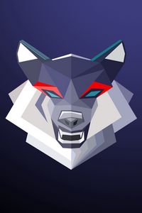 Preview wallpaper wolf, grin, art, geometric, minimalism