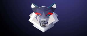 Preview wallpaper wolf, grin, art, geometric, minimalism