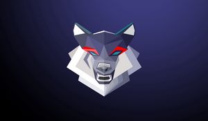 Preview wallpaper wolf, grin, art, geometric, minimalism