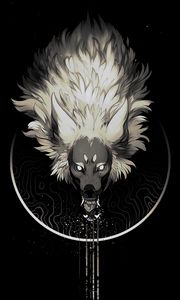 Preview wallpaper wolf, grin, art, predator, dark