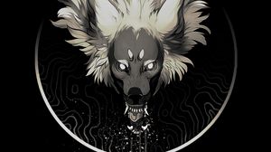 Preview wallpaper wolf, grin, art, predator, dark