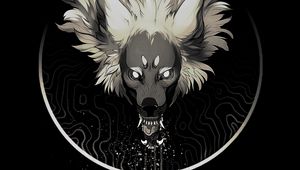 Preview wallpaper wolf, grin, art, predator, dark