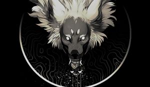 Preview wallpaper wolf, grin, art, predator, dark