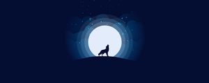 Preview wallpaper wolf, moon, howling, art, vector